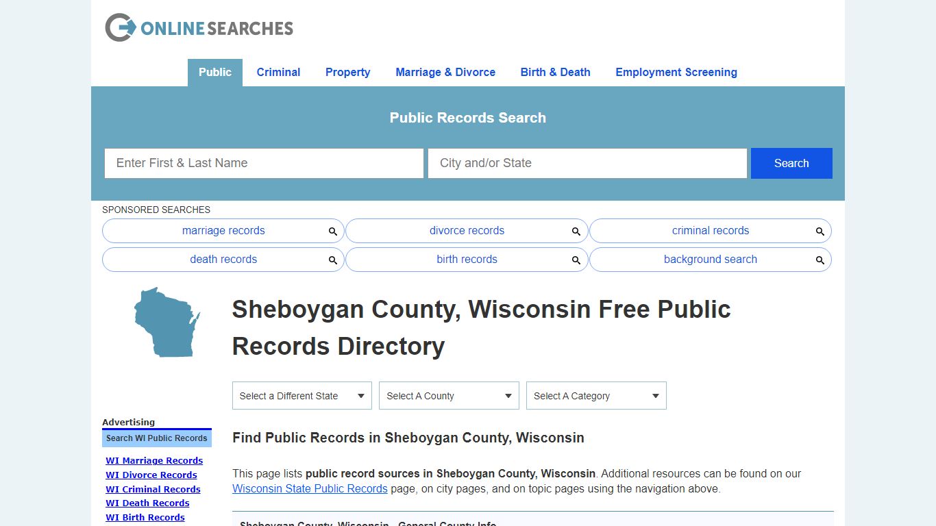 Sheboygan County, Wisconsin Public Records Directory
