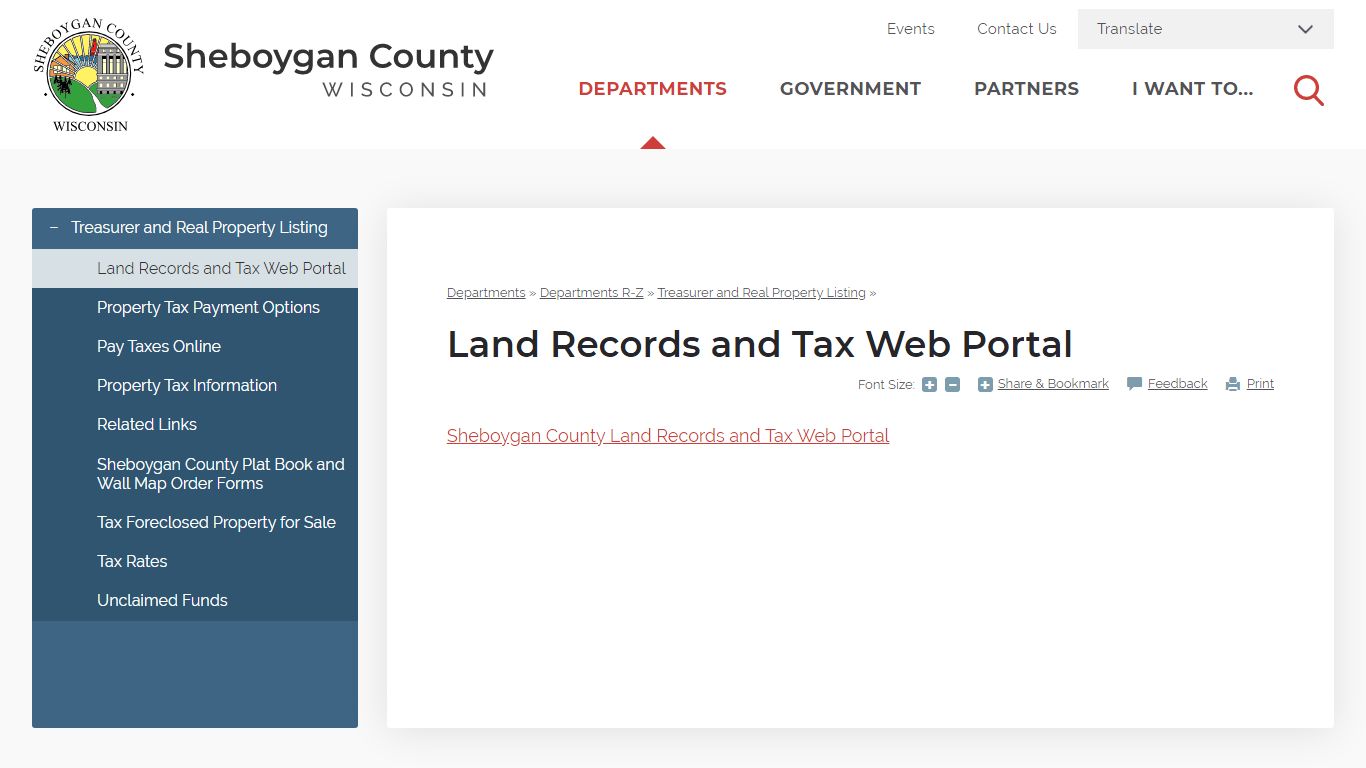Land Records and Tax Web Portal | Sheboygan County