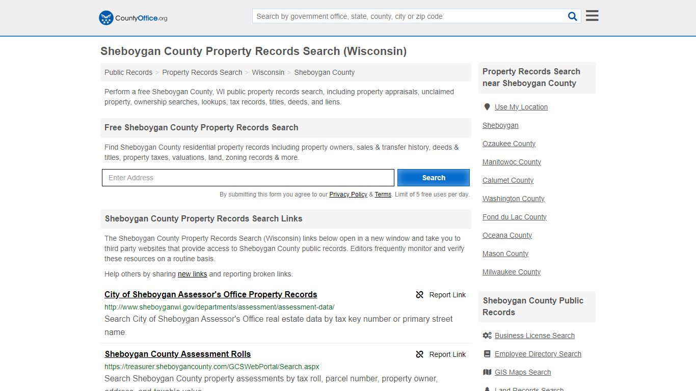 Sheboygan County Property Records Search (Wisconsin) - County Office